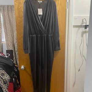 Gibson Latimer Grey Velvet Jumpsuit